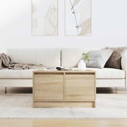 Berkfield Home Coffee Table with Drawers Sonoma Oak 70.5x70x40 cm in Brown - thumbnail 3