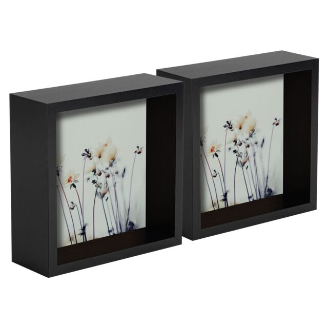 "Nicola Spring 5x 3D Deep Box Photo Frames - 6 x 6"" Square Box Picture Display Frame in Black" - image 1
