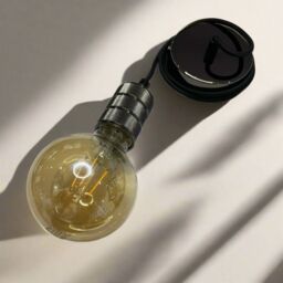 CGC Lighting 'Sydney' Black Knurled Two Band 1.5m adjustable E27 Ceiling Pendant & Matching ceiling Rose - thumbnail 2