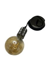 CGC Lighting 'Sydney' Black Knurled Two Band 1.5m adjustable E27 Ceiling Pendant & Matching ceiling Rose - thumbnail 4