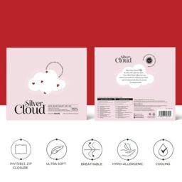 Silver Cloud Silver Ion Infused Satin Gift Set Heart Print in White - Size: Standard Pillow Case - thumbnail 2