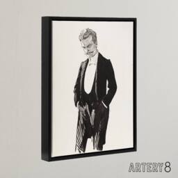 "Artery8 Albert Edelfelt Composer Jean Sibelius Portrait Framed Canvas Art in White - Size: W12"" x H16""" - thumbnail 2