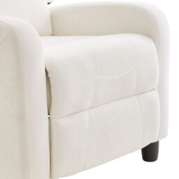 Living and Home Single Sofa Recliner Armchair Reclining Chair in White - thumbnail 8