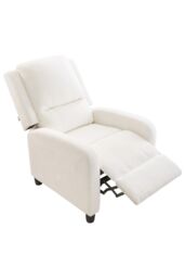 Living and Home Single Sofa Recliner Armchair Reclining Chair in White - thumbnail 4