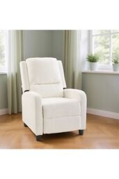 Living and Home Single Sofa Recliner Armchair Reclining Chair in White