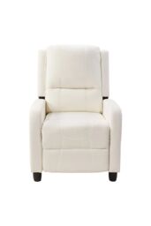 Living and Home Single Sofa Recliner Armchair Reclining Chair in White - thumbnail 2