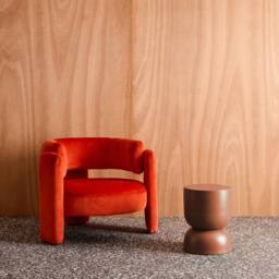 sweeek Side Table End Table Metal Bedside Table Ø32 X H42cm in Terracotta - thumbnail 4
