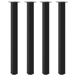 Berkfield Home Coffee Table Legs 4 pcs Black 110-112 cm Steel - thumbnail 2