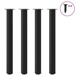 Berkfield Home Coffee Table Legs 4 pcs Black 110-112 cm Steel - thumbnail 1