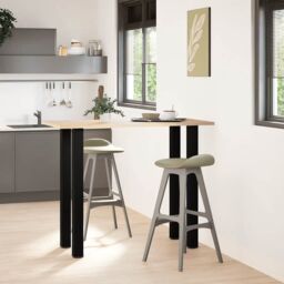 Berkfield Home Coffee Table Legs 4 pcs Black 110-112 cm Steel - thumbnail 3