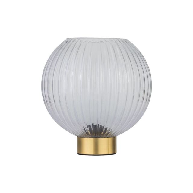 First Choice Lighting Betchley - Battery Operated Satin Brass Lamp with Clear Glass in Gold - image 1