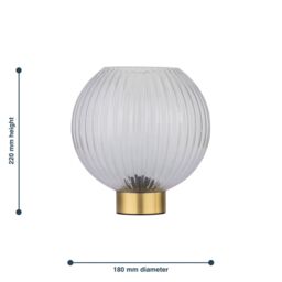 First Choice Lighting Betchley - Battery Operated Satin Brass Lamp with Clear Glass in Gold - thumbnail 7