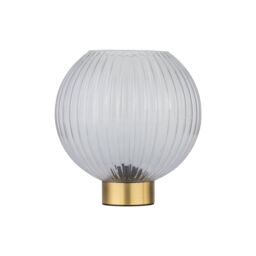 First Choice Lighting Betchley - Battery Operated Satin Brass Lamp with Clear Glass in Gold - thumbnail 1