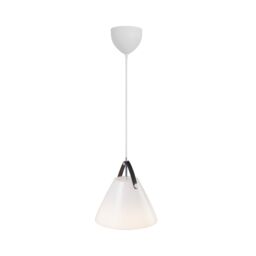 Nordlux Modern Indoor Pendant Light White Glass E27 Brown & Black Strap - Mains Powered, IP20 - thumbnail 2