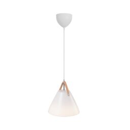 Nordlux Strap Pendant Light Opal White Glass Dining Room E27 Mains 27cm