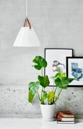 Nordlux Modern Indoor Pendant Light White Glass E27 Brown & Black Strap - Mains Powered, IP20 - thumbnail 3