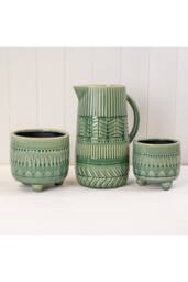 KDMD Ceramic Rustic Green Vase 27cm - thumbnail 2