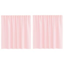 Berkfield Home Voile Curtains with Loops 2 pcs Light Pink 140x140 cm - thumbnail 2