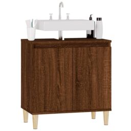 Berkfield Home Sink Cabinet Brown Oak 58x33x60 cm Engineered Wood - Size: 58 x 33 x 60 cm - thumbnail 4