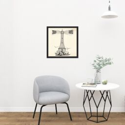 "Artery8 Wall Art Print Temperance Movement Alcohol Warning Lighthouse Ad Square Framed Picture 16X16 Inch in Black - Size: W16"" x H16""" - thumbnail 2