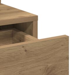 Berkfield Home Dressing Table with Mirror & LEDs Artisan Oak Engineered Wood in Brown - thumbnail 9
