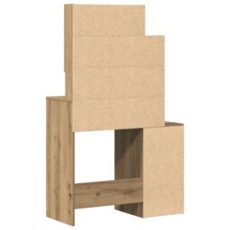 Berkfield Home Dressing Table with Mirror & LEDs Artisan Oak Engineered Wood in Brown - thumbnail 6