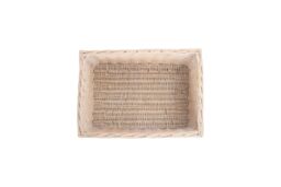 Red Hamper Wicker White Wash Storage Open Basket - Size: Medium - thumbnail 3