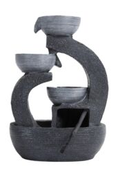 H&O Direct Outdoor Solar-Powered Water Fountain Rockery Decor in Grey - thumbnail 4