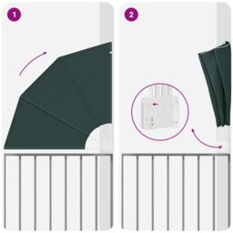 Berkfield Home Balcony Privacy Screen Folding Manual Dark green 115 x 115 cm Fabric - thumbnail 8