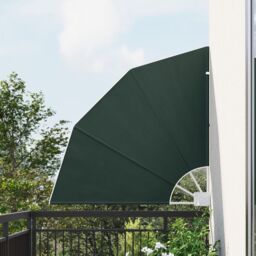 Berkfield Home Balcony Privacy Screen Folding Manual Dark green 115 x 115 cm Fabric - thumbnail 1