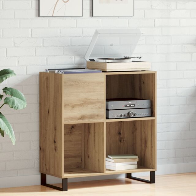 Berkfield Home Record Cabinet Old Wood 84.5x38x90 cm Engineered Wood in Brown - image 1