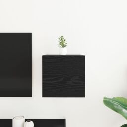 Berkfield Home Wall Mounted TV Cabinet in Black Oak - 30.5 x 30 x 30 cm - thumbnail 4