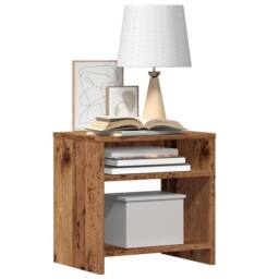 Berkfield Home Bedside Cabinet¬†Old Wood 40x30x40 cm Engineered Wood in Brown - Size: 40 x 30 x 40 cm - thumbnail 4