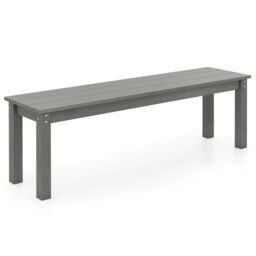 Gymax 140 CM HDPE Outdoor Bench 2-3 People Backless Patio Garden Bench in Grey - thumbnail 1
