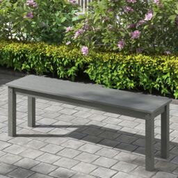 Gymax 140 CM HDPE Outdoor Bench 2-3 People Backless Patio Garden Bench in Grey - thumbnail 7