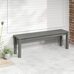 Gymax 140 CM HDPE Outdoor Bench 2-3 People Backless Patio Garden Bench in Grey - thumbnail 8