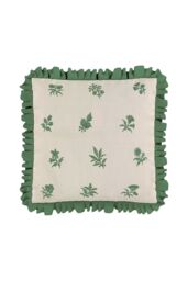 V&A 'Verdant Bouquet' Cotton Cushion in Green - Size: 45 cm x 45 cm - thumbnail 1