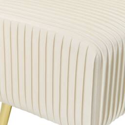 Wyld and Coco Velvet Bench Off-White with Gold Metal Legs 118 x 40 cm in White - thumbnail 5