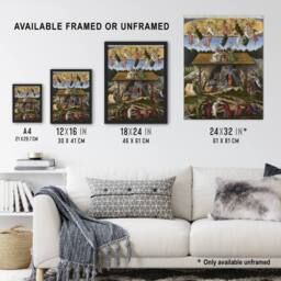"Artery8 Mystic Nativity Painting Botticelli Vintage Wall Art Print Poster in Green - Size: W24"" x H32""" - thumbnail 3