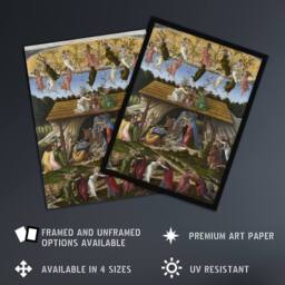 "Artery8 Mystic Nativity Painting Botticelli Vintage Wall Art Print Poster in Green - Size: W24"" x H32""" - thumbnail 2
