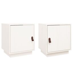 Berkfield Home Bedside Cabinets 2 pcs White 40x34x45 cm Solid Wood Pine - Size: 40 x 34 x 45 cm - thumbnail 2
