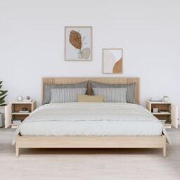 Berkfield Home Bedside Cabinets 2 pcs White 40x34x45 cm Solid Wood Pine - Size: 40 x 34 x 45 cm - thumbnail 3