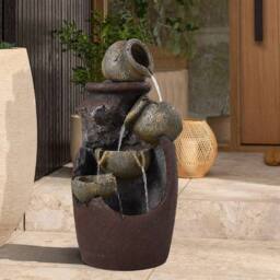 Kelvenix Electric Large FloorStatue Cascade Bowls Fountain in Brown - Size: 0.6m2 - thumbnail 4