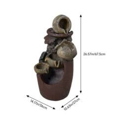 Kelvenix Electric Large FloorStatue Cascade Bowls Fountain in Brown - Size: 0.6m2 - thumbnail 2