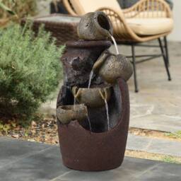 Kelvenix Electric Large FloorStatue Cascade Bowls Fountain in Brown - Size: 0.6m2 - thumbnail 3