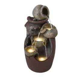 Kelvenix Electric Large FloorStatue Cascade Bowls Fountain in Brown - Size: 0.6m2