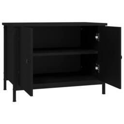 Berkfield Home TV Cabinet with Doors Black 60x35x45 cm Engineered Wood - Size: 60 x 35 x 45 cm - thumbnail 6