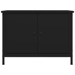 Berkfield Home TV Cabinet with Doors Black 60x35x45 cm Engineered Wood - Size: 60 x 35 x 45 cm - thumbnail 5