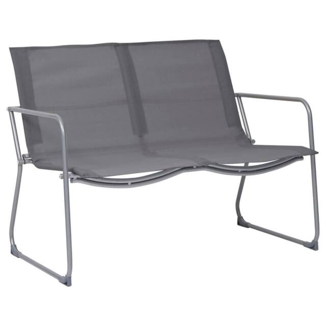 Berkfield Home Comfortable 4 Piece Garden Lounge Set Fabric & Steel Grey - image 1