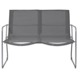 Berkfield Home Comfortable 4 Piece Garden Lounge Set Fabric & Steel Grey - thumbnail 3
